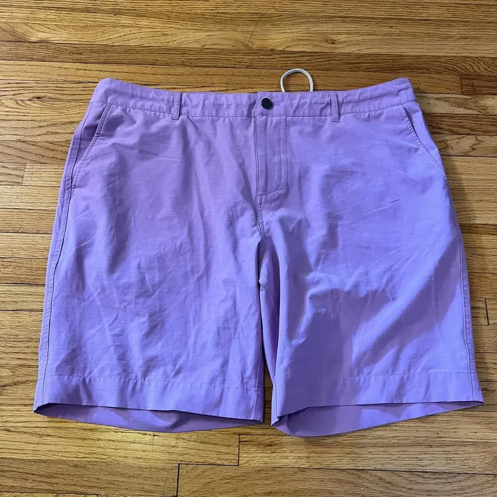 Faherty Shorts Mens 38 All day Performance Drawstring Golf Pinkish Purple